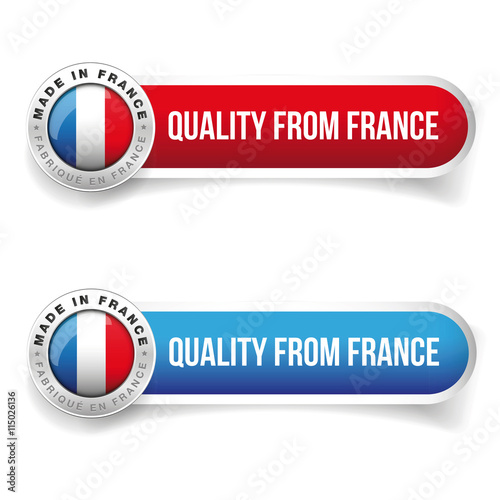 Quality from France - Made in France vector button