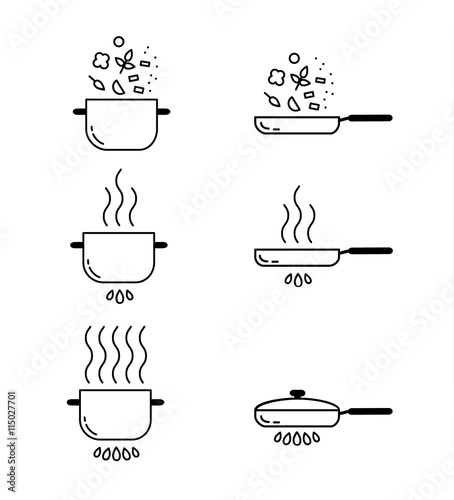 Pots isolated on white background