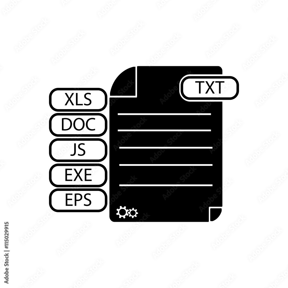 Obraz premium Document file icon. Black icon on white background.