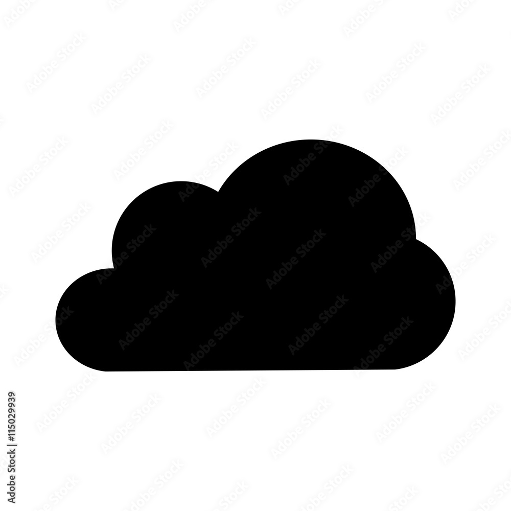 Cloud icon. Black icon on white background. Cloud icon. Black icon on white background.