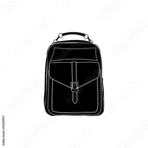 Travel bag icon. Black icon on white background.