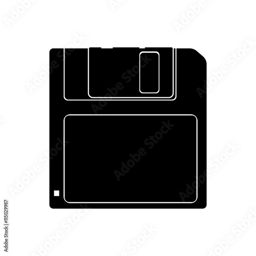 Floppy disk icon. Black icon on white background.