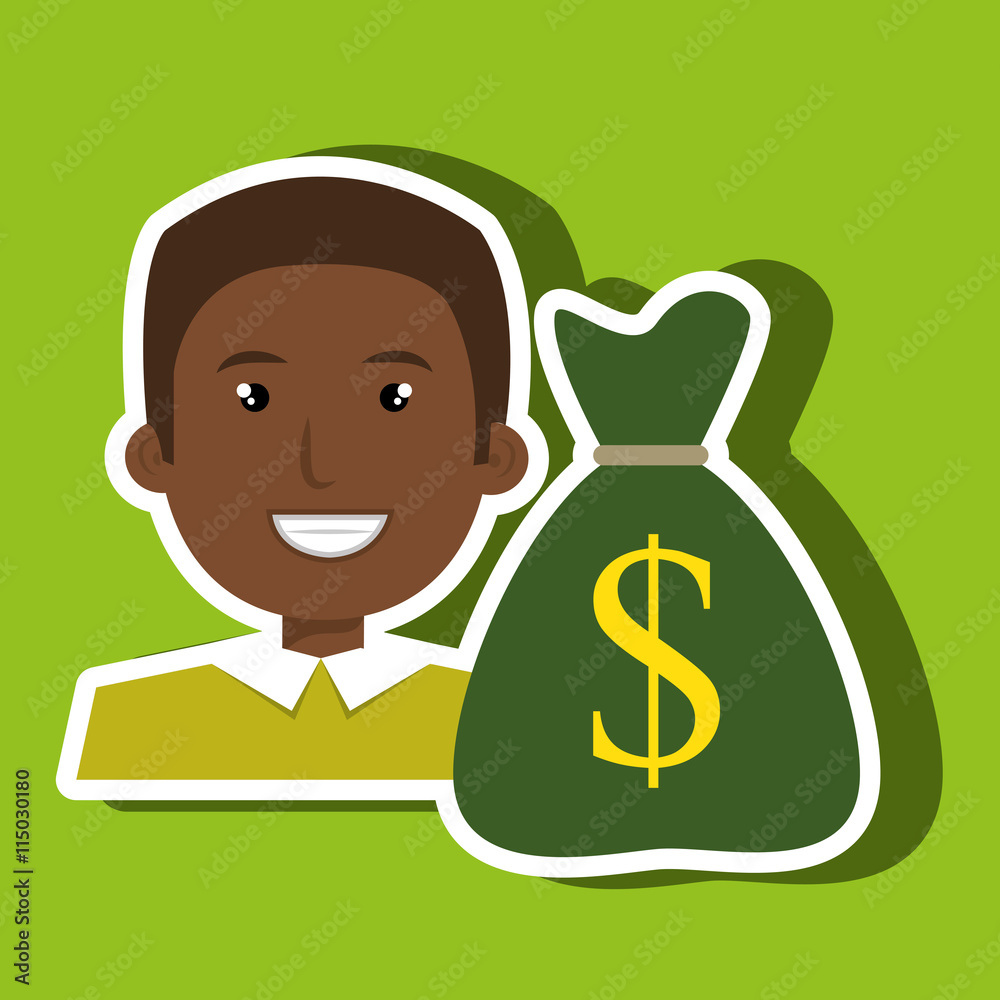 business person with money bag isolated icon design, vector illustration graphic business person with money bag isolated icon design, vector illustration graphic
