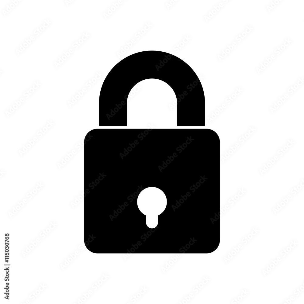 Lock icon. Black icon on white background. Lock icon. Black icon on white background.