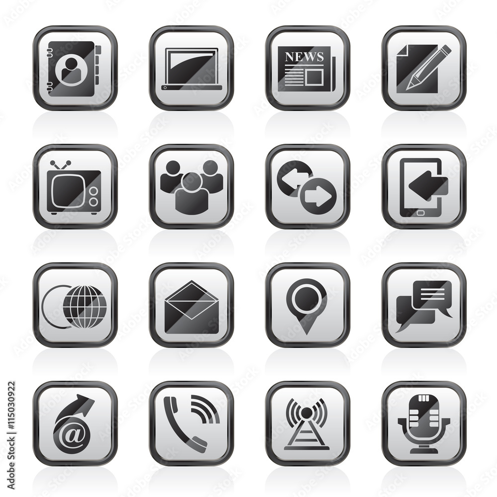 Media and communication icons - vector icon set Media and communication icons - vector icon set