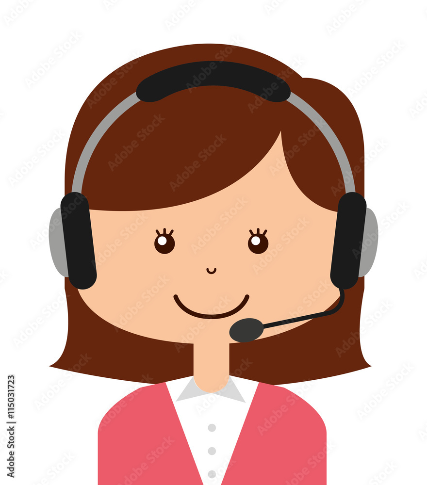 call center employee isolated icon design call center employee isolated icon design