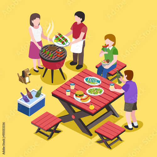 BBQ party scene