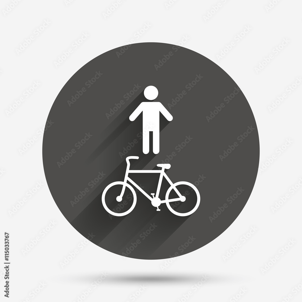 Bicycle and pedestrian trail icon. Cycle path. Bicycle and pedestrian trail icon. Cycle path.