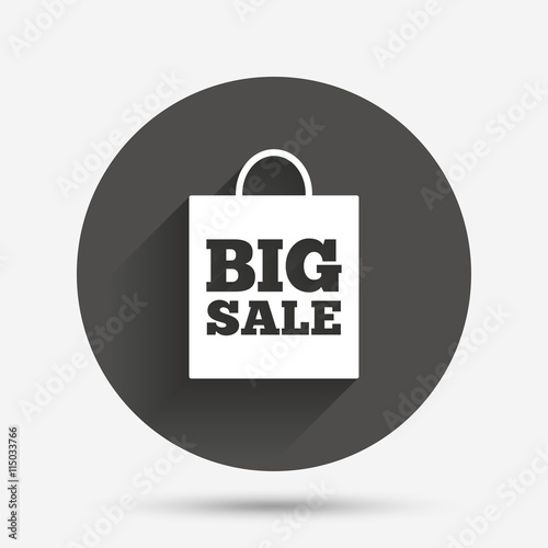 Big sale bag sign icon. Special offer symbol.