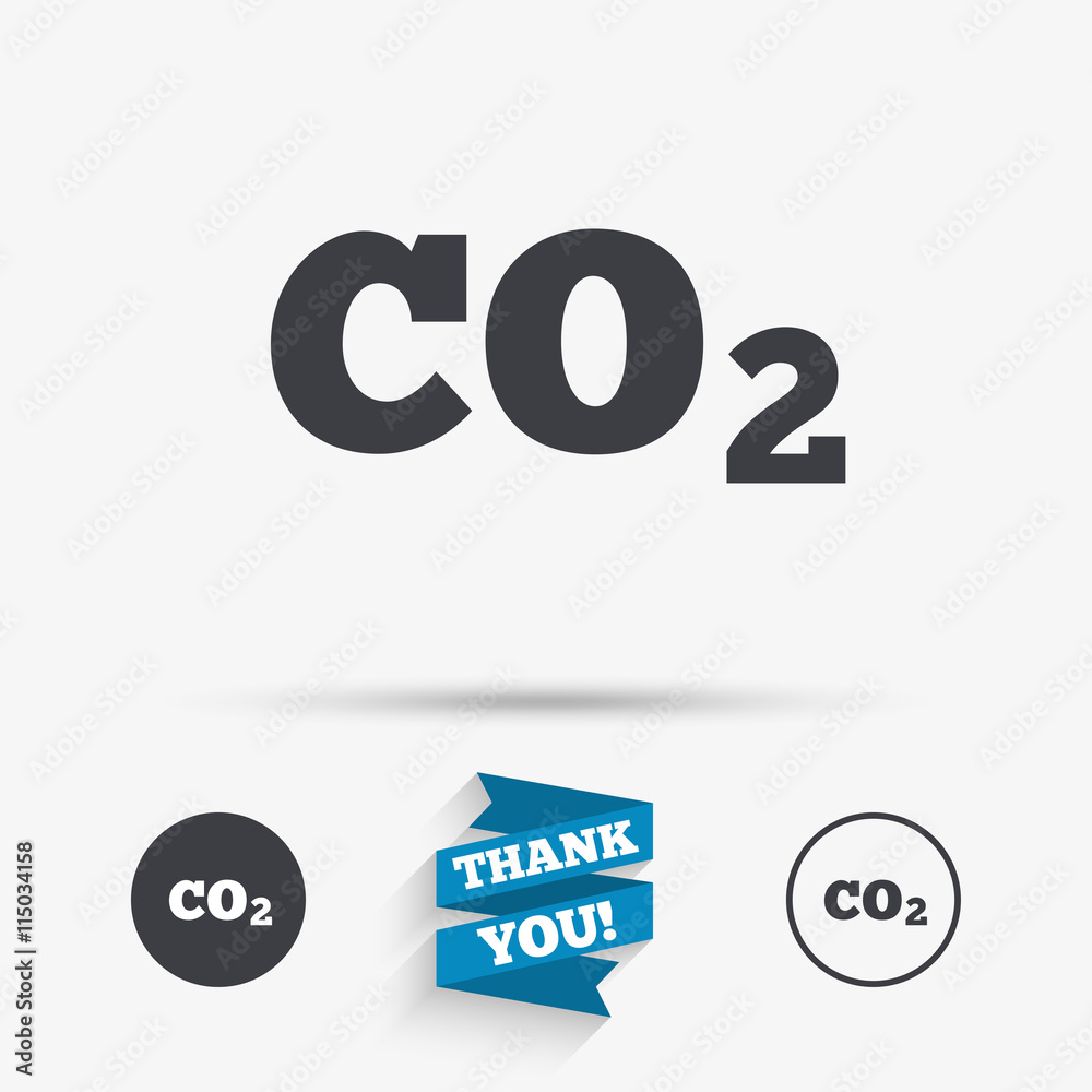 CO2 carbon dioxide formula sign icon. Chemistry CO2 carbon dioxide formula sign icon. Chemistry