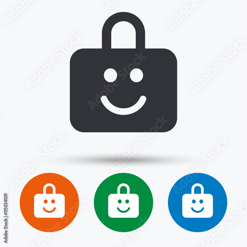 Child lock icon. Locker with smile symbol.