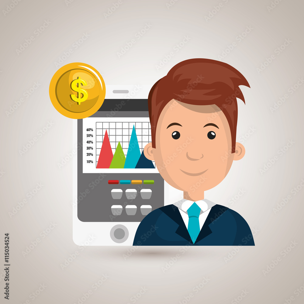person with economy statistics isolated icon design, vector illustration graphic person with economy statistics isolated icon design, vector illustration graphic