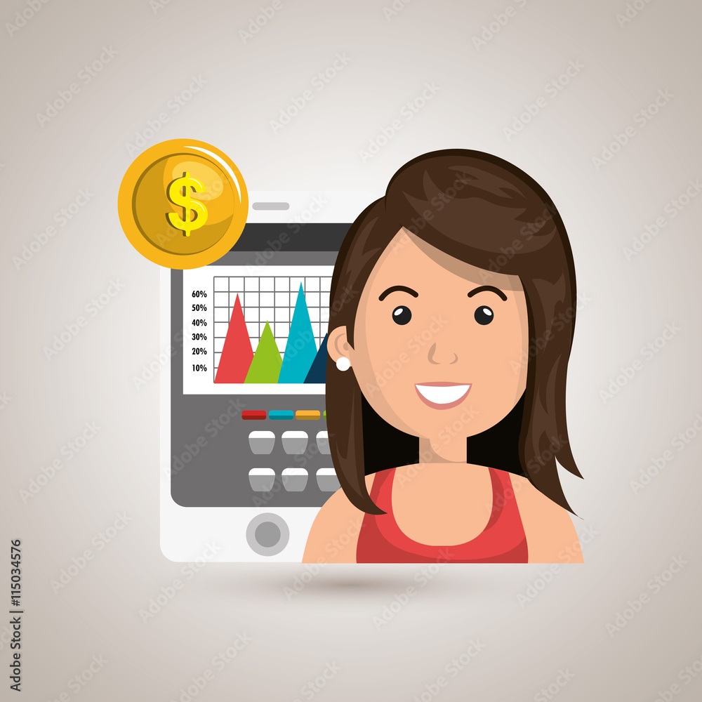 person with economy statistics isolated icon design, vector illustration graphic person with economy statistics isolated icon design, vector illustration graphic