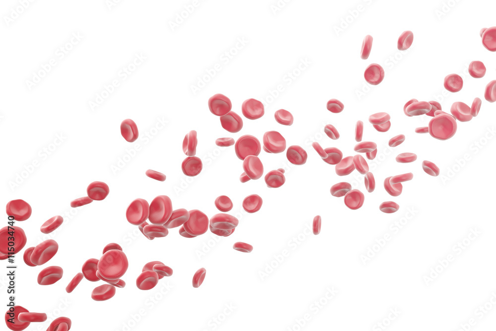 3d illustration of red blood cells isolated on white background. 3d illustration of red blood cells isolated on white background.
