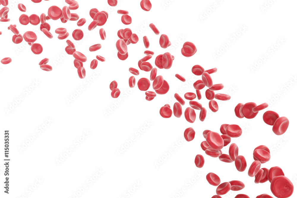 Red blood cells isolated on white. 3d illustration high quality