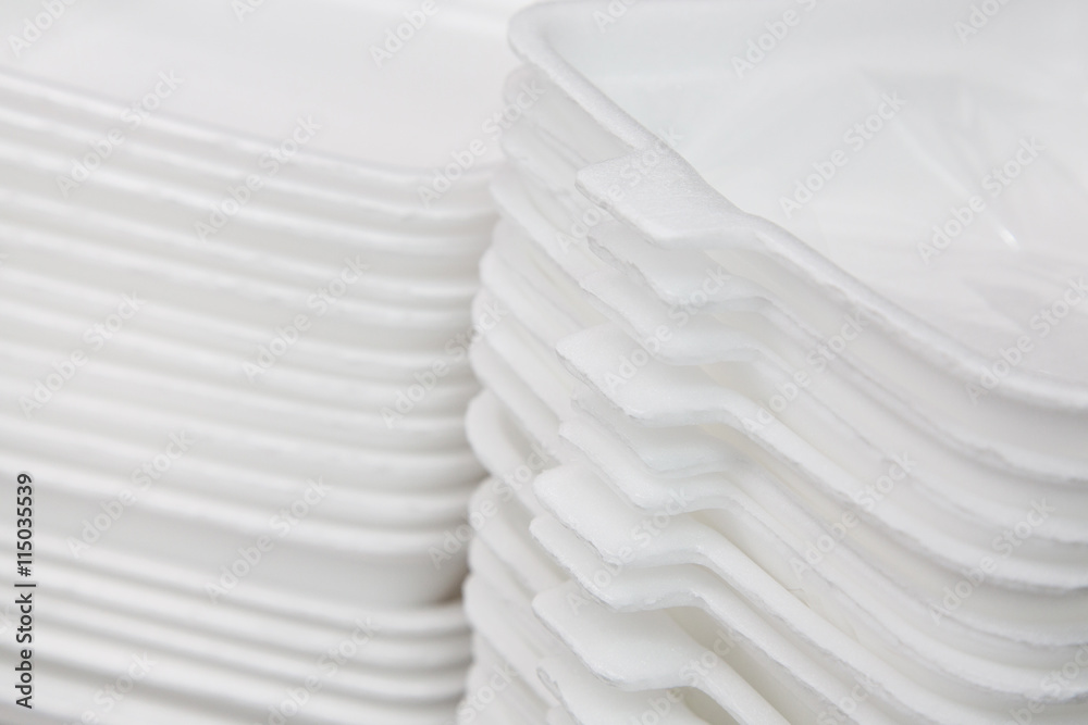 Obraz premium Pile of foam box.Styrofoam food container.