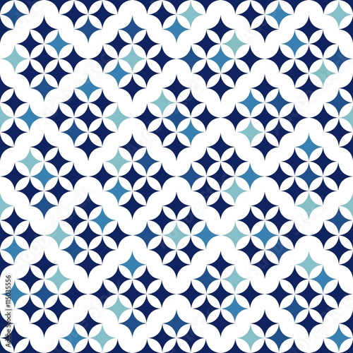 Blue Retro Seamless Pattern