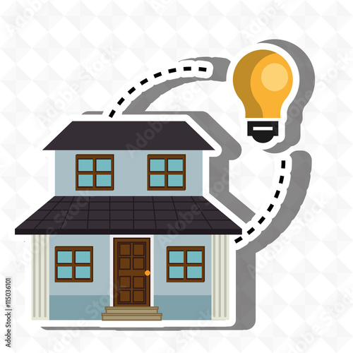 smart home with bulb isolated icon design, vector illustration graphic 