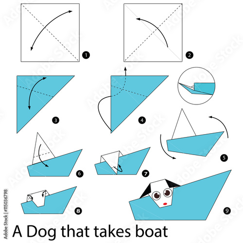 Step by step instructions how to make origami A Boat.