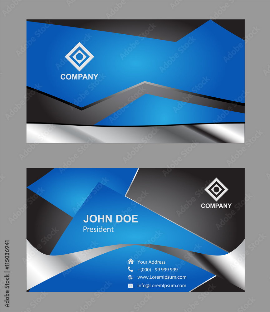 Business card black and blue
