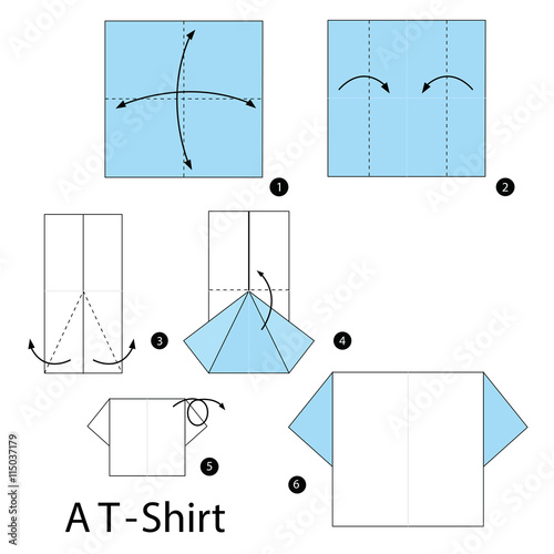 Step by step instructions how to make origami A Shirt.