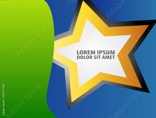 Green brochure template flyer design vector origami paper layer overlap with sample text for A4 size

