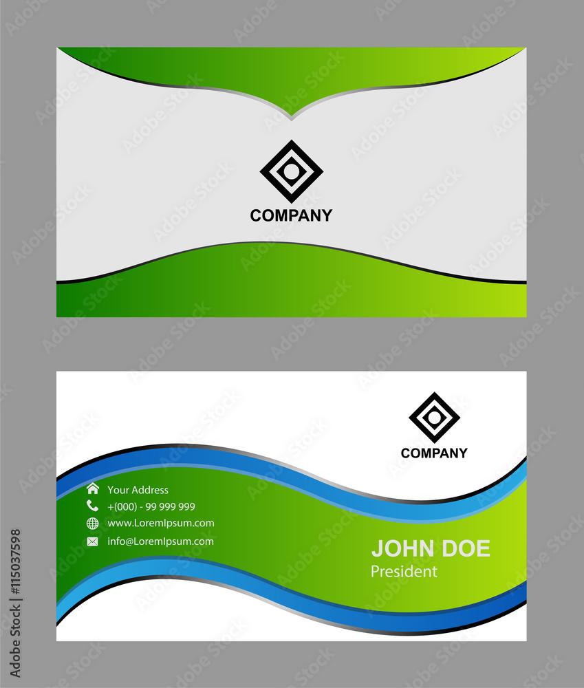 Modern simple business card vector template
