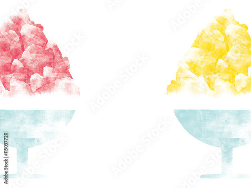 Canvas Print Japanese shaved ice illustration
