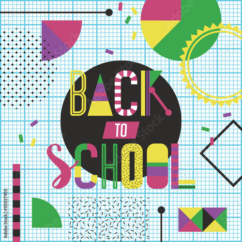 Back to school modern poster design with creative lettering typo