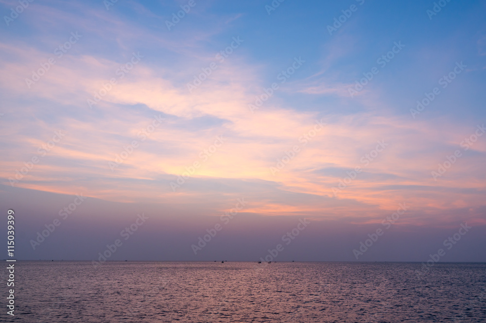 Fiery orange sunrise sky. Beautiful sky.