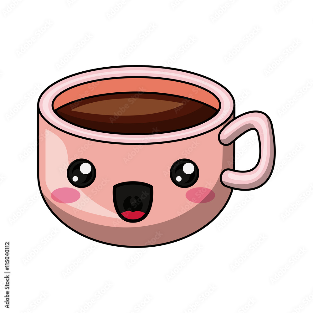 cup coffee character isolated icon design cup coffee character isolated icon design