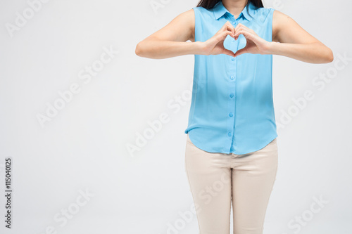 Woman show heart hands
