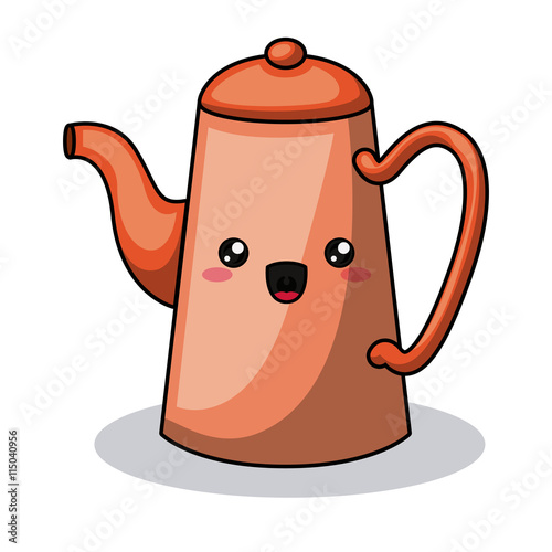 teapot character isolated icon design