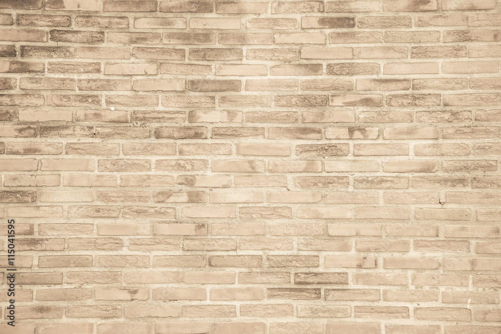 Obraz premium Beżowy grunge ceglany mur tekstura tło