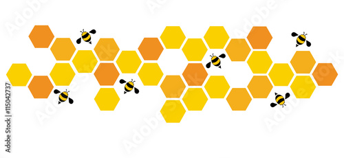 hexagon bee hive design art and space background vector EPS10