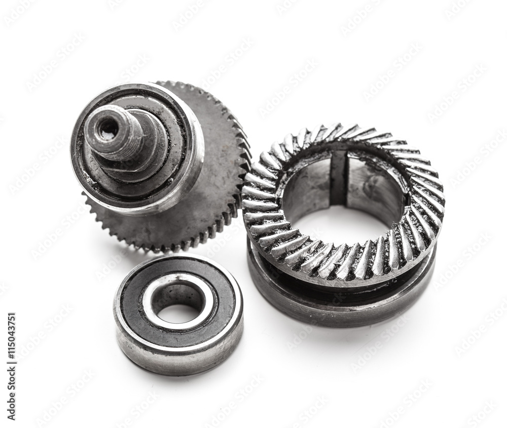 Gear metal wheels, isolated on white background Gear metal wheels, isolated on white background