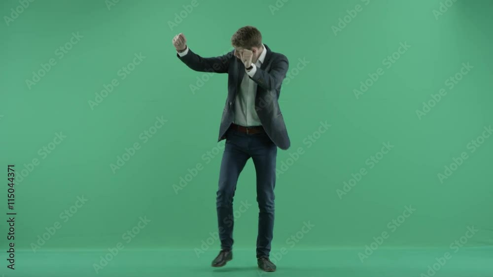 a businessman is dancing a businessman is dancing
