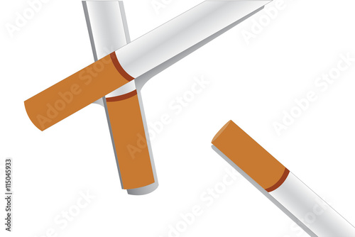 cigarettes and color background vector