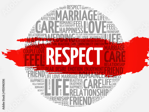 Respect circle word cloud collage concept