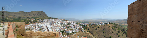 Panorama of Alora Andalucia Spain taken from castle wall.