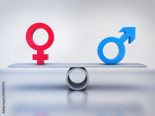 Abstract equality of men and women photo
