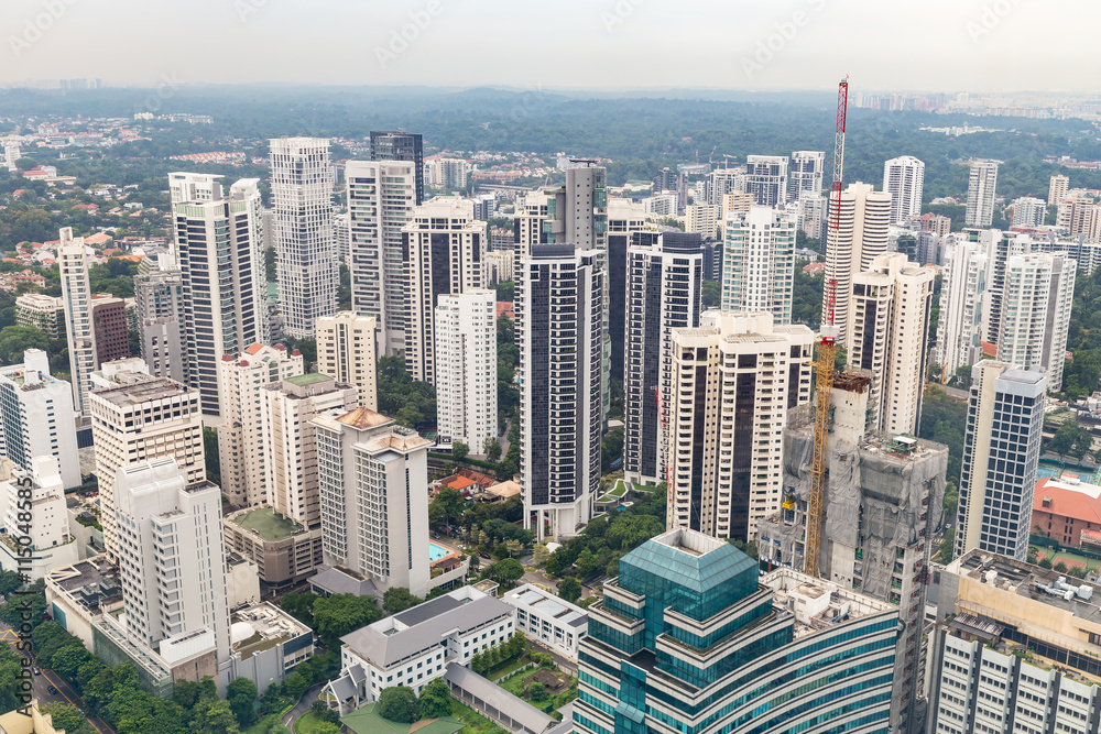 Naklejka premium View of the skyscapers of Singapore