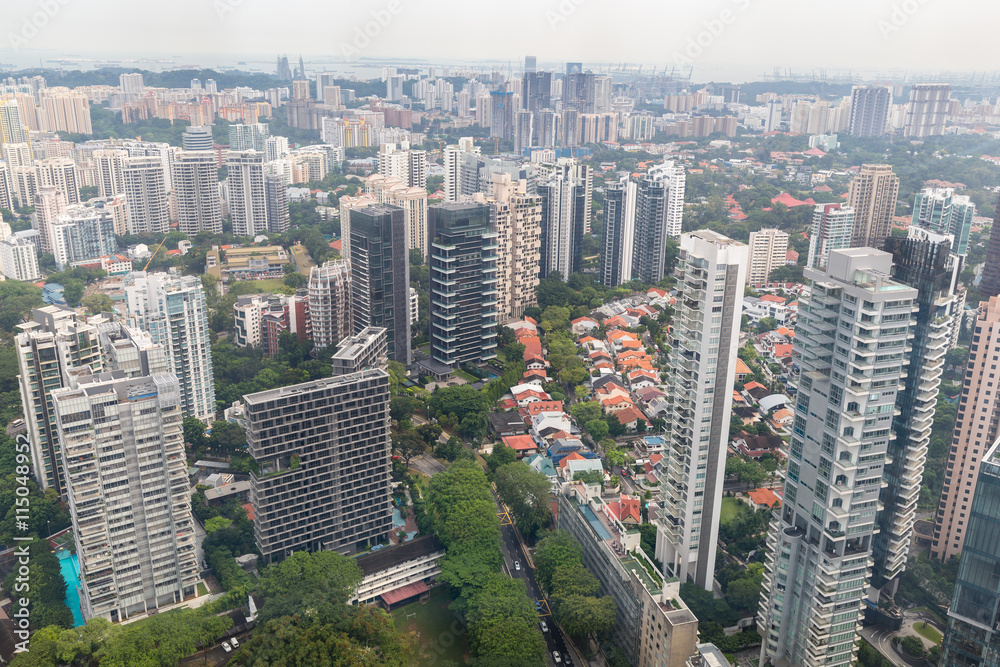 View of the skyscapers of Singapore