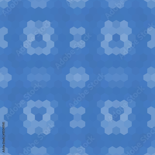 Kaleidoscopic low poly hexagon style vector mosaic background
