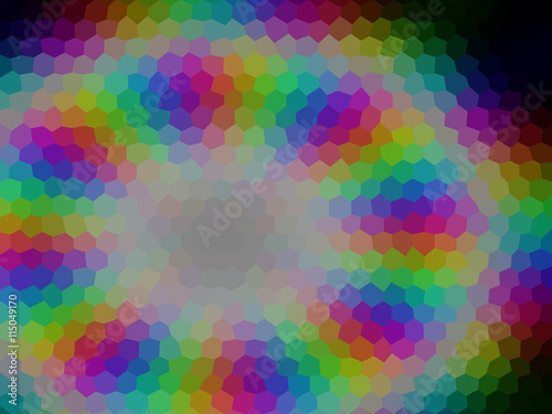 Rainbow low poly hexagon style vector mosaic background