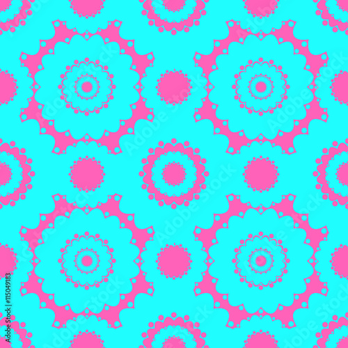 Abstract seamless pattern with round shapes, pink and blue circles background, geometric seamless vector pattern, EPS 8