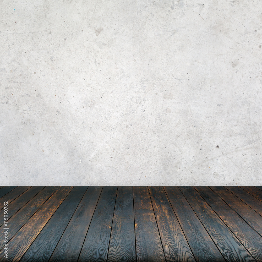 Fototapeta premium concrete wall wooden floor