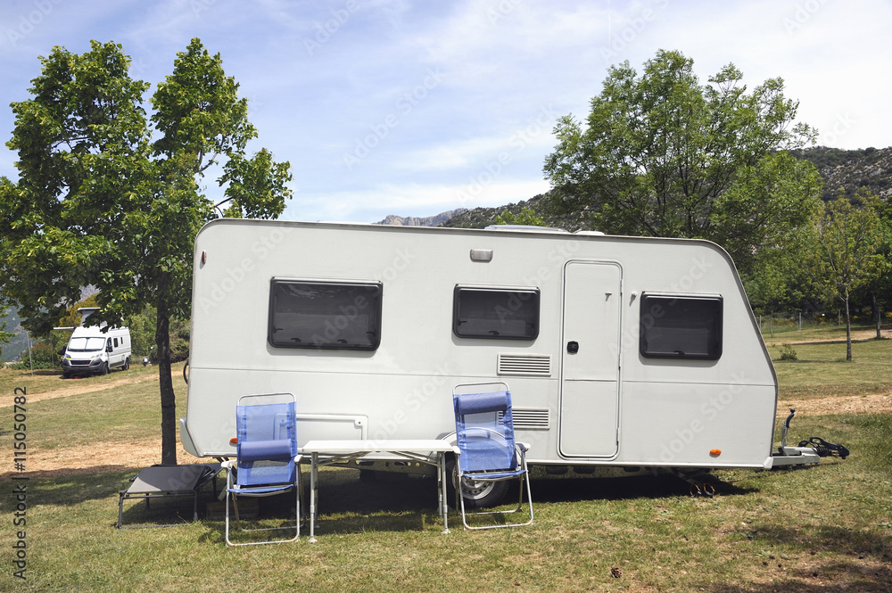 Caravan at a camping