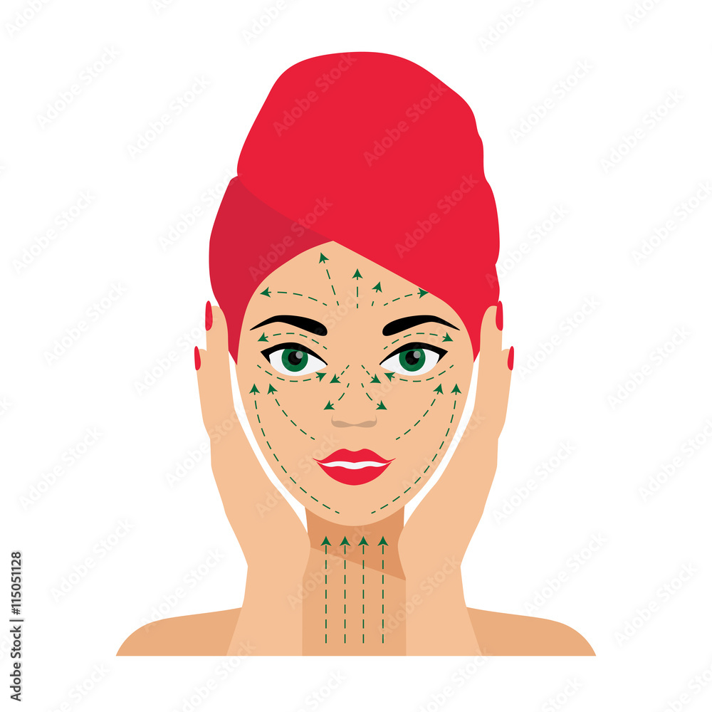 Face Care and Treatment Flat Vector Illustration. Face Care and Treatment Flat Vector Illustration.