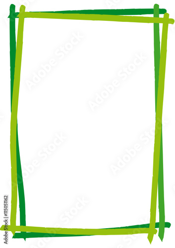 dekorativer grüner Rahmen mit Pinselstrichen 